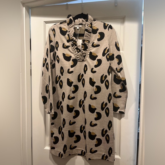 NWT Tyler Boe leopard print dress size S with ruffle collar - Picture 4 of 4